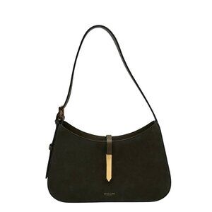 Demellier London Olive Green Suede & Leather Tokyo Shoulder Bag